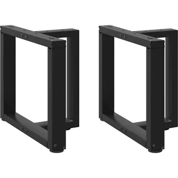 Konferenční stolek OMAXI Nohy konferenčního stolku ve tvaru T, 2 ks, černé, 50 x 25 x (42-43) cm, ocel 316882