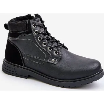 Pánská sportovní obuv Zateplené pánské boty z eko kůže Venredia Barva: Černá, Velikost: 42
