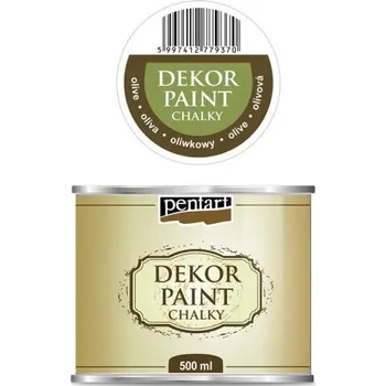 Vodová barva Pentart Křídová a dekorační barva PENTART 500 ml OLIVOVÁ