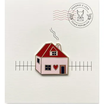 Brož Odznáček: Domeček s červenou střechou (pin)