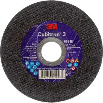 Brusný kotouč Řezný kotouč 115 x 1,0 x 22,23 mm zrnitost 60+ 3M Cubitron 3 typ T41, 86616