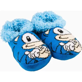 Chlapecké polobotky OFICIÁLNÍ LICENCE Bačkory SONIC chlupaté, vel. 36/39