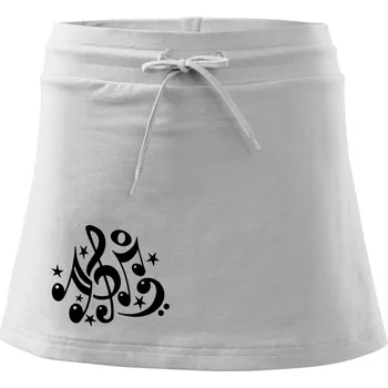 Dámské oblečení Noty a hvězdy - Sportovní sukně - two in one - S ( Bílá )