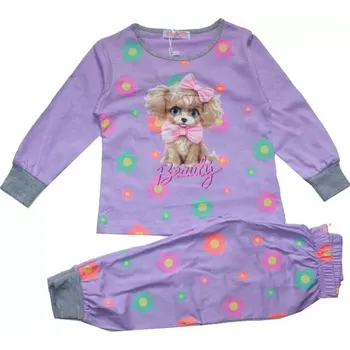 Dívčí pyžamo kočička svítí napis ve tmě 5860 fialové 861/61