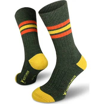 Pánské ponožky Northman Turistické merino ponožky Larvik Velikost: 45-47 Tmavě zelené Turistické Merino Ponožky