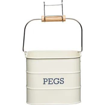 Příborník do zásuvky KitchenCraft Living Nostalgia kyblík na kolíčky, krémová, LNPEGCRE