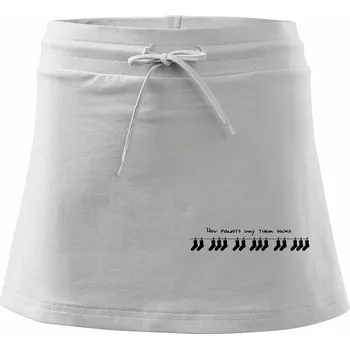 Dámská sukně How pianists dry their socks - Sportovní sukně - two in one - XS ( Bílá )