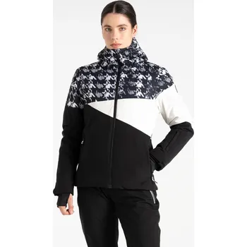 Dámská lyžařská bunda Dare 2 B ICE III JACKET black distressed dogtooth print - Černá, S(36)