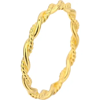 Prsten Bealio BEALIO Stříbrný prsten SPIRÁLA pletený yellow Velikost prstenu: 48 03-13315-3155