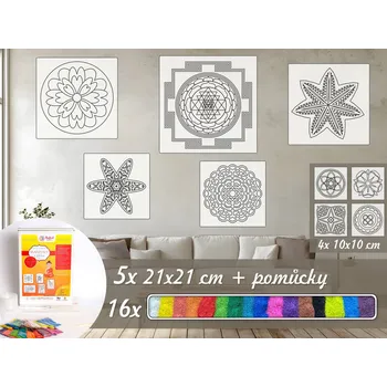 kreativní sada Radost v písku Střední sada MANDAL - Barevné pískování obrázků