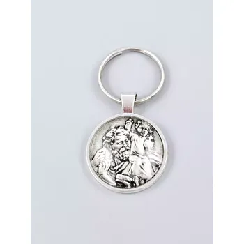 Klíčenka se svatým Kryštofem černobílý obrázek