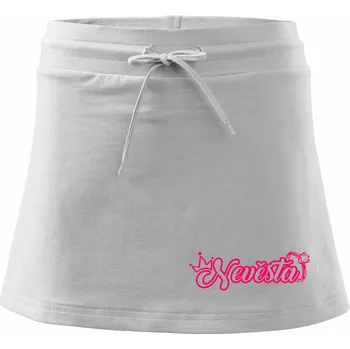 Dámská sukně Nevěsta s prstenem - Sportovní sukně - two in one - XS ( Bílá )