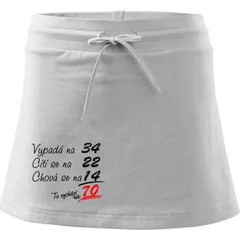 Dámské oblečení Vypadá, cítí se, chová se - 70 let - Sportovní sukně - two in one - M ( Bílá )