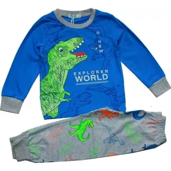 Dětské pyžamo chlapecké svítící ve tmě DINO 3830 modrošedé 870/75