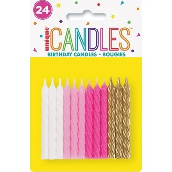 Dortová svíčka Svíčky dortové - dívčí spirály, 24 ks