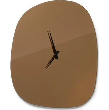 Hodiny By-Boo Hnědé skleněné nástěnné hodiny Amber 60 x 50 cm