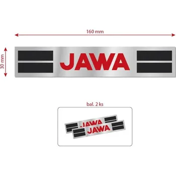 Samolepicí dekorace na vozidlo Motomax Samolepka JAWA - Babetta 207 stříbrný podklad 160x30mm 2ks
