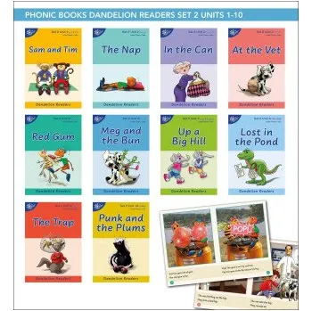 Anglický jazyk Phonic Books Dandelion Readers Set 2 Units 1-10 Sam and Tim (Alphabet Code Blending 4 and 5 Sound Words): Decodable Books for Beginner Readers Alphabe – Phonic Books (EN)
