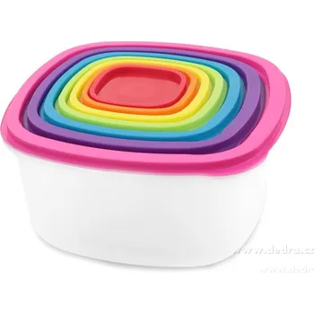 Dóza na potraviny SEDMIKRÁSKA | Sada 7 dóz na uchovávání potravin | s barevnými víky