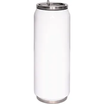 Termoska Termoláhev Coca-Cola s pítkem a brčkem 380 ml - bílá sublimace termotransfer