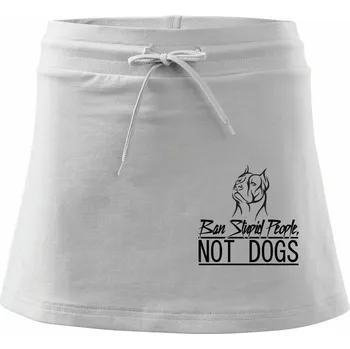 Dámská sukně Ban stupid people no dogs - Sportovní sukně - two in one - M ( Bílá )