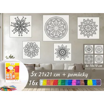 kreativní sada Radost v písku Střední sada MANDAL 3 - Barevné pískování obrázků