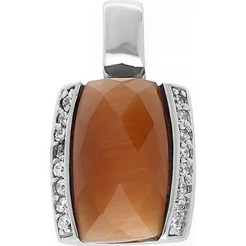 Souprava šperků MPM Ocelový dámský nerezový přívěsek Ashanti - stříbrnohnědé barvy SPD.5649