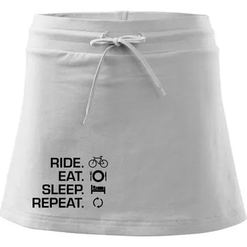 Dámská sukně Ride Eat Sleep Repeat kolo - Sportovní sukně - two in one - M ( Bílá )