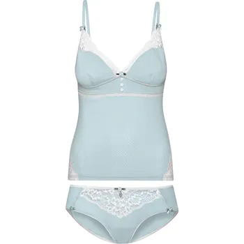 Souprava dámského spodního prádla Spodní prádlo Rockabilly z Vive Maria - My Nostalgia Set - Ženy - modrá/bílá