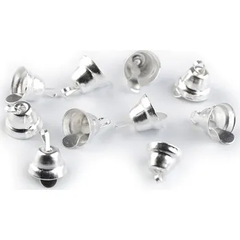 Vánoční dekorace Zvoneček Ø11 mm - stříbrná (10 ks)