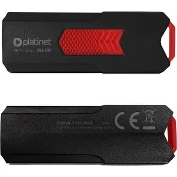 USB flash disk PLATINET přenosný SSD disk USB 3.2 R/W UP TO 400MB/s 256GB černá