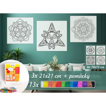 kreativní sada Radost v písku Základní sada MANDAL 3 - Barevné pískování obrázků