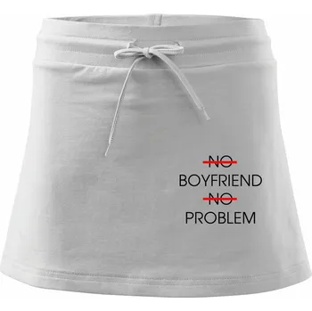 Dámská sukně No boyfriend no problem - Sportovní sukně - two in one - S ( Bílá )