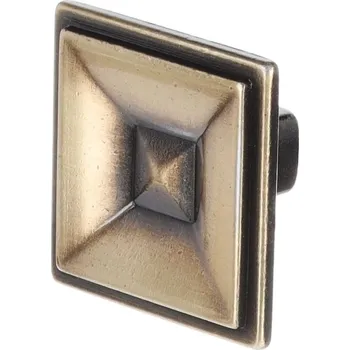 Nábytkové kování - Knopka Elvira rustikální broušený bronz lesklý 35 x 35 mm