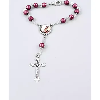 Růženec Desátek Svatý Kryštof - vínové perle