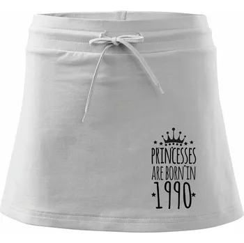 Dámská sukně Princesses are born in 1990 - Sportovní sukně - two in one - XS ( Bílá )