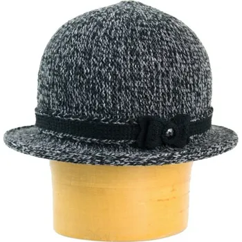Čepice Dámský pletený dvojitý klobouk - šedá