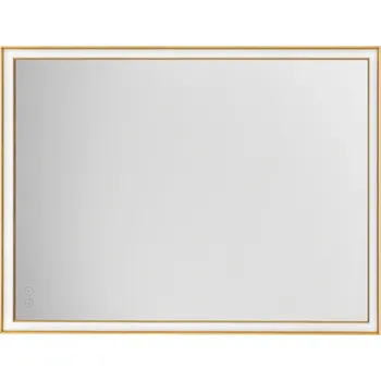 Zrcadlo Zlaté závěsné zrcadlo s LED osvětlením Nova Luce Ambor 80 x 60 cm