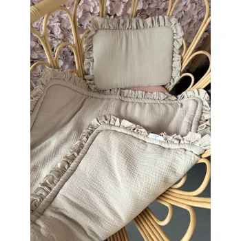 Dívčí mikina Mimilove Mušelínový set polštářku s peřinkou VOLÁNKY Béžový