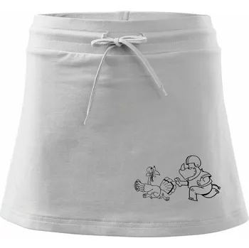 Dámská sukně Zvířecí fotbal - Sportovní sukně - two in one - XS ( Bílá )