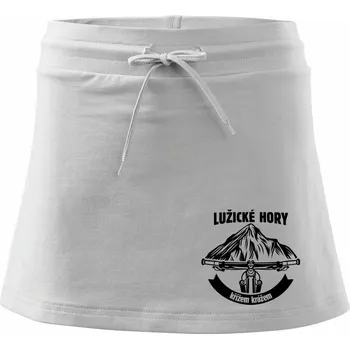 Dámská sukně Lužické hory křížem krážem - Sportovní sukně - two in one - XS ( Bílá )