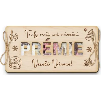 Obálka FK Dřevěná obálka Vánoční prémie 20x10cm