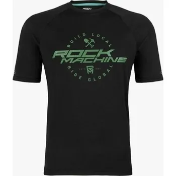 cyklistický dres cyklistický dres ROCK MACHINE Enduro černo/zelený - L