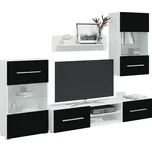 Pětidílná obývací stěna s LED osvětlením černá IM_243864