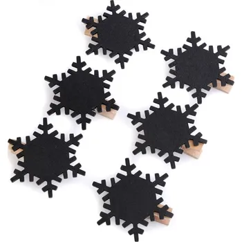 Vánoce Tabulka - vločka na kolíčku - 6 ks