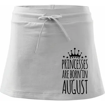 Dámská sukně Princesses are born in August - Sportovní sukně - two in one - L ( Bílá )