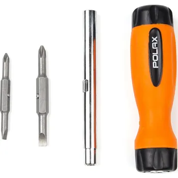 Šroubovák Polax Šroubovák s bity, sada 4 ks, SL6 x PH2, SL5 x PH1, Cr-V