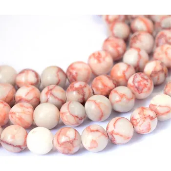 Dětské navlékací korálky Jaspis červený 10 mm (návlek 36-38 korálků)