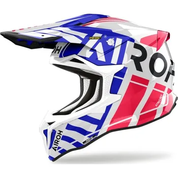 Helma na motorku přilba STRYCKER Brave, AIROH (lesklá modrá/červená, vel. 2XL) 2025