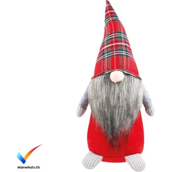 Vánoční dekorace Anděl Přerov Skřítek v kárované čepici 31cm